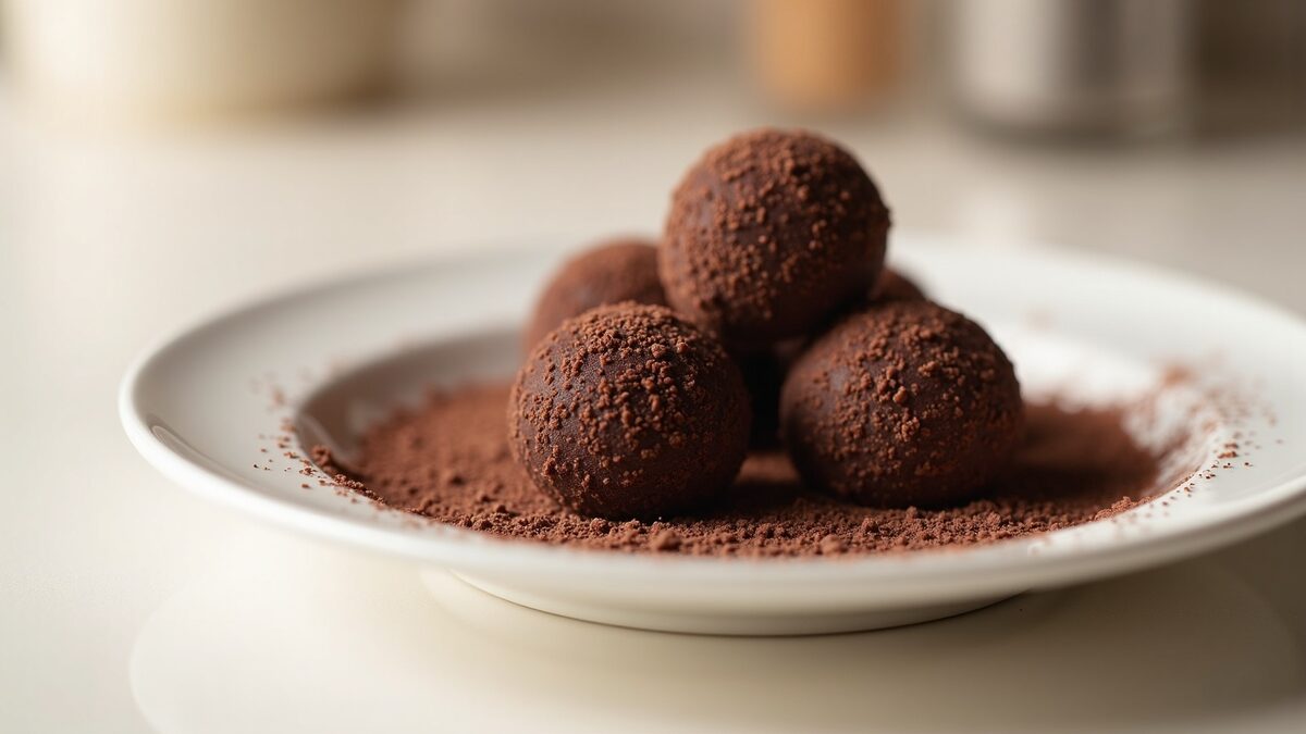 Brigadeiro gourmet gourmet finalizado em prato elegante