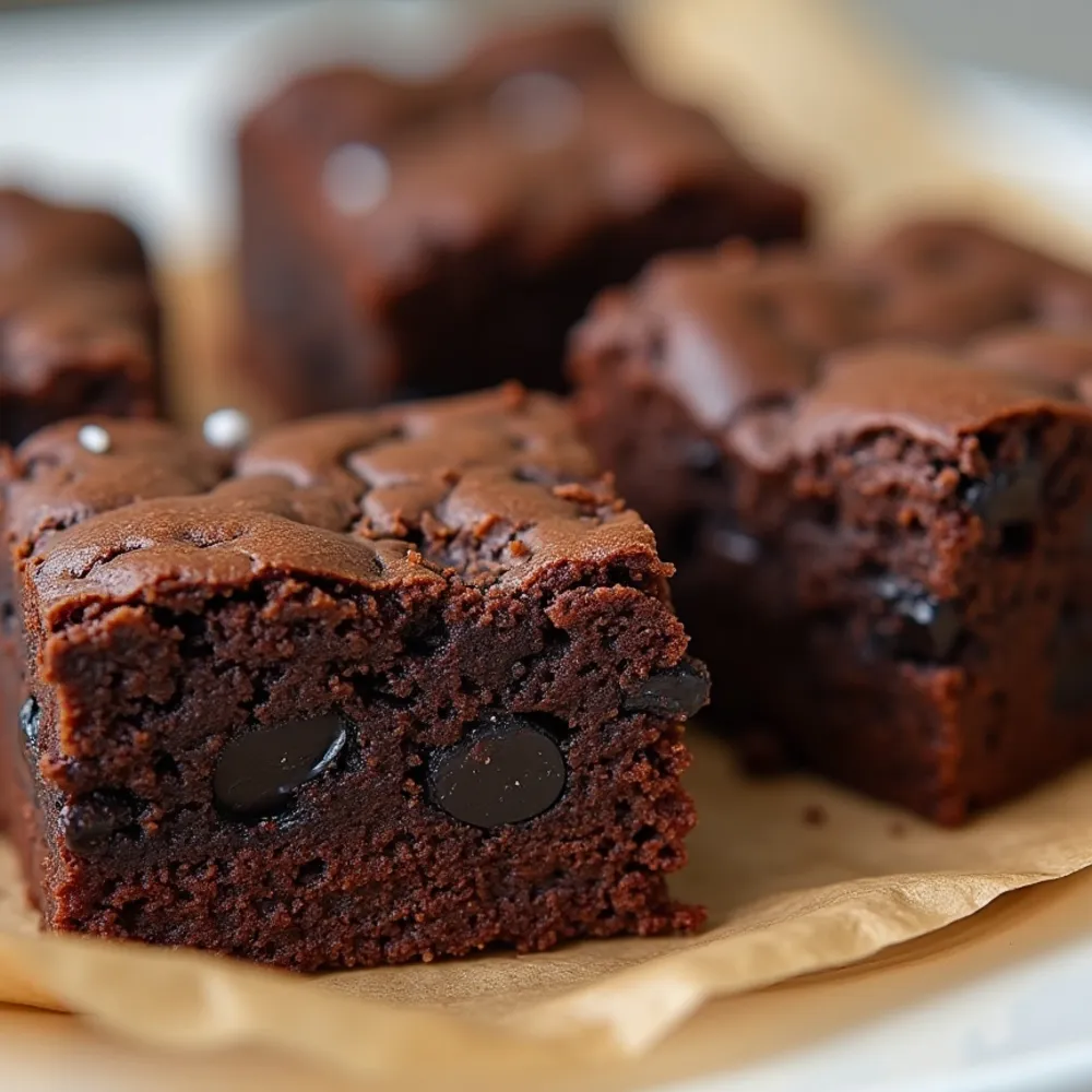 Brownie gourmet gourmet em composição quadrada
