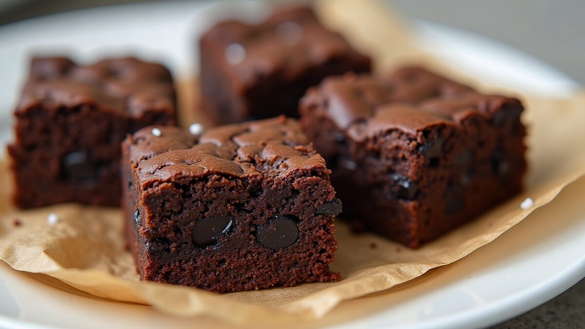 Brownie gourmet gourmet finalizado em prato elegante