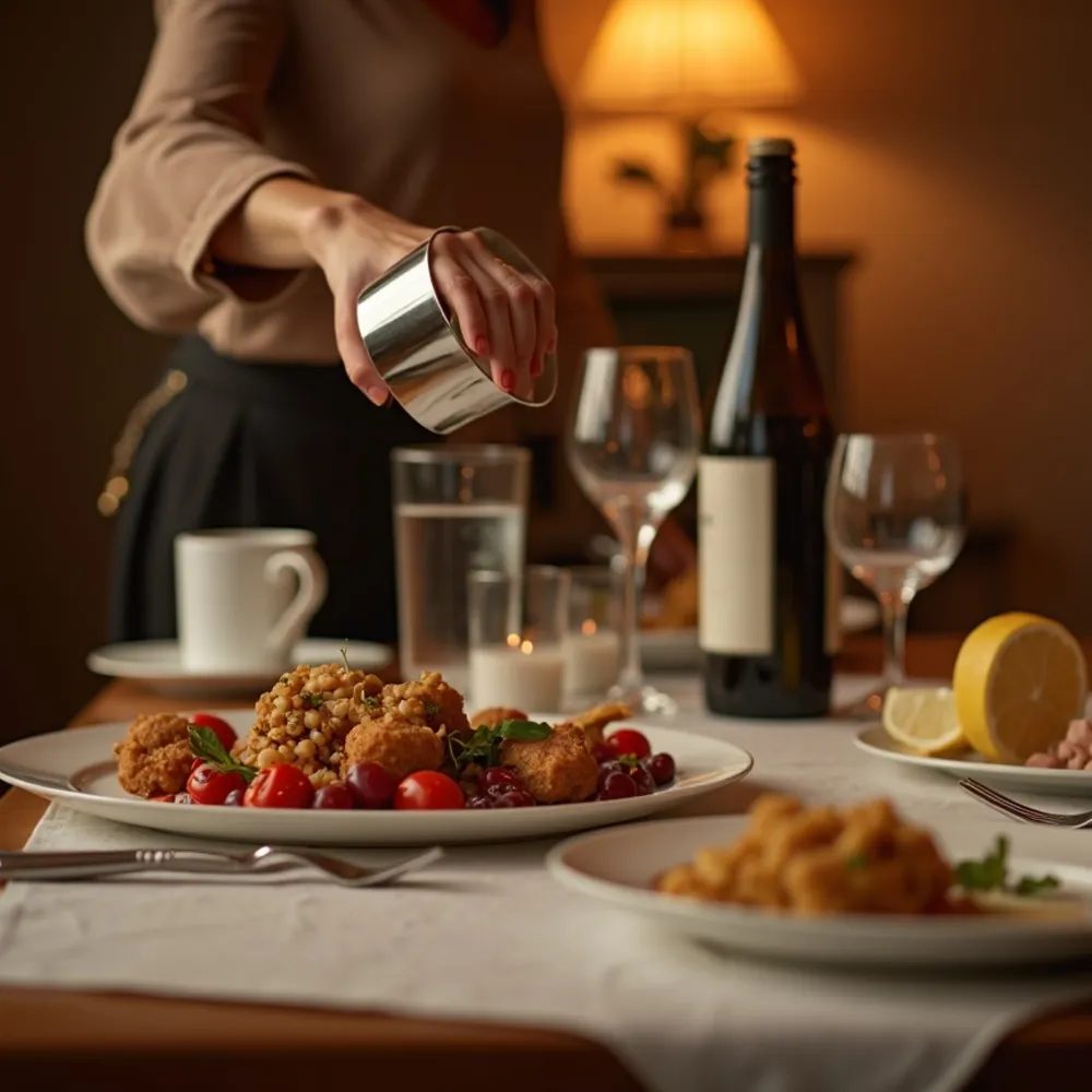 Guia receber bem gourmet em composição quadrada