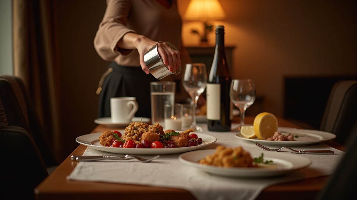 Guia receber bem gourmet finalizado em prato elegante