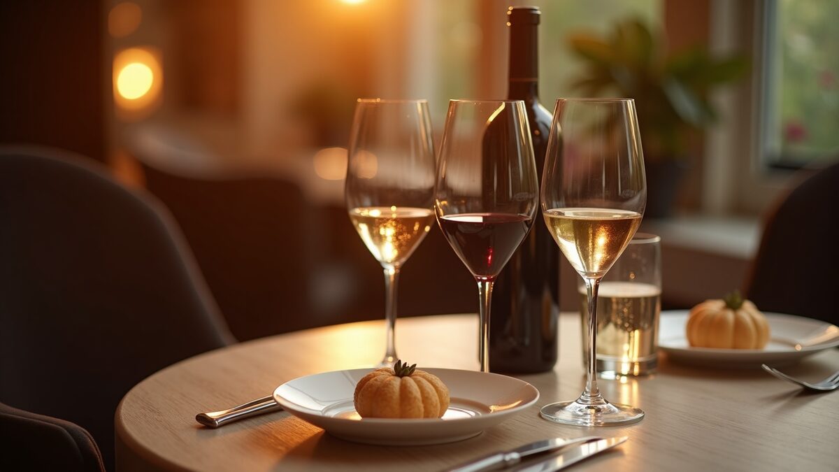 Vinhos para iniciantes gourmet finalizado em prato elegante
