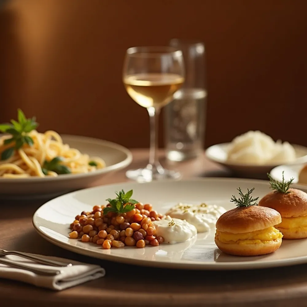 Menu elegante gourmet em composição quadrada