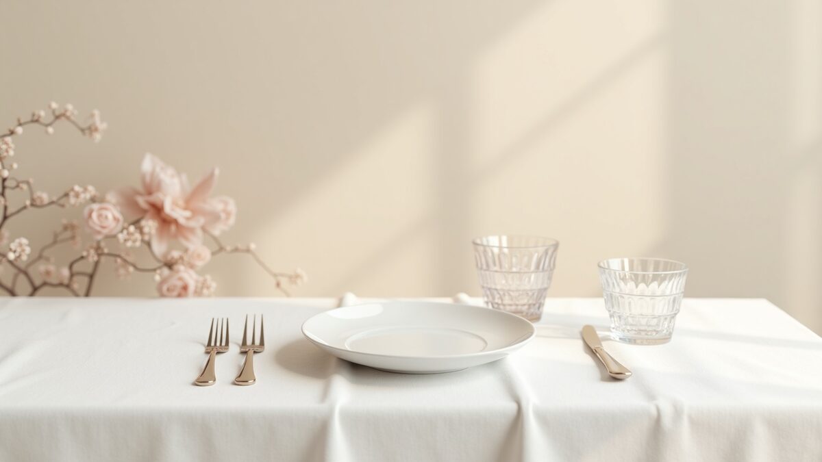 Mesa elegante gourmet finalizado em prato elegante