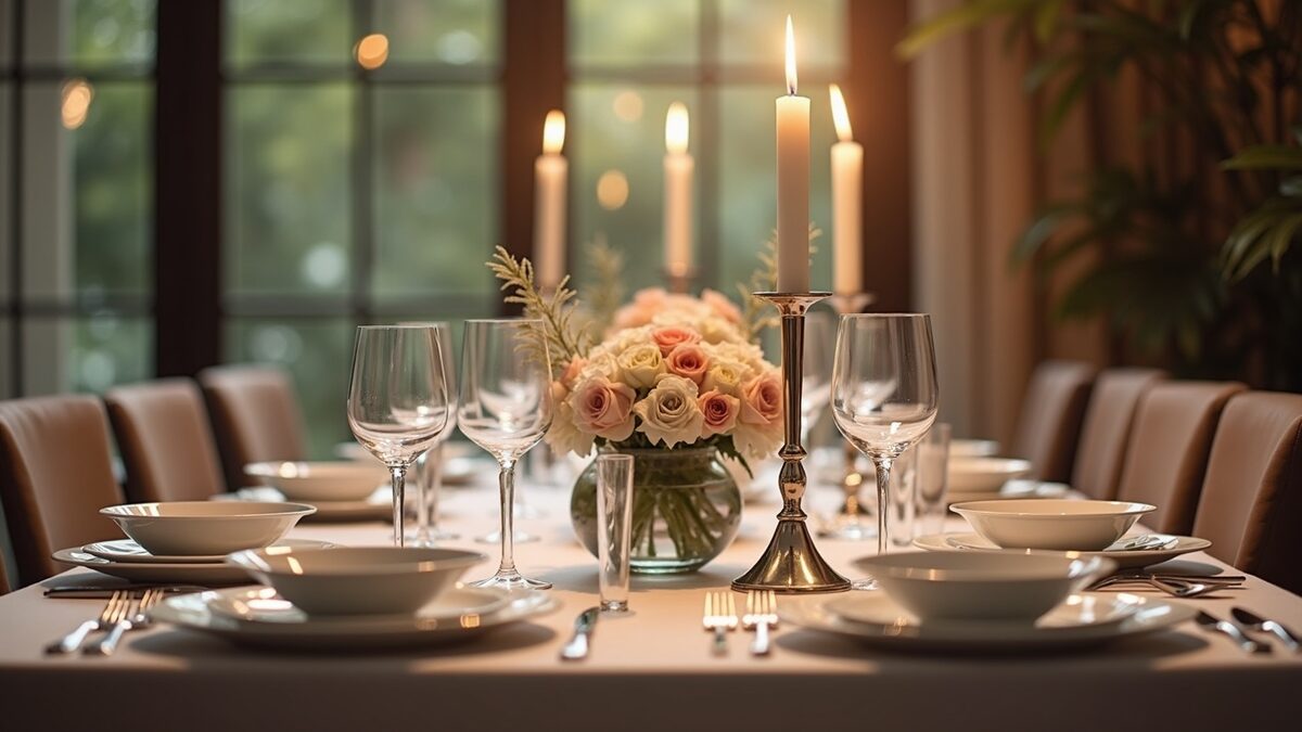 Mesa posta gourmet finalizado em prato elegante