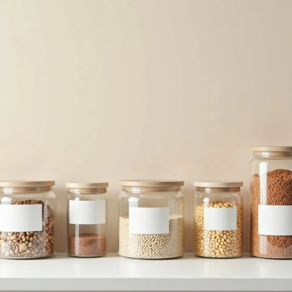 Organização gourmet em composição quadrada