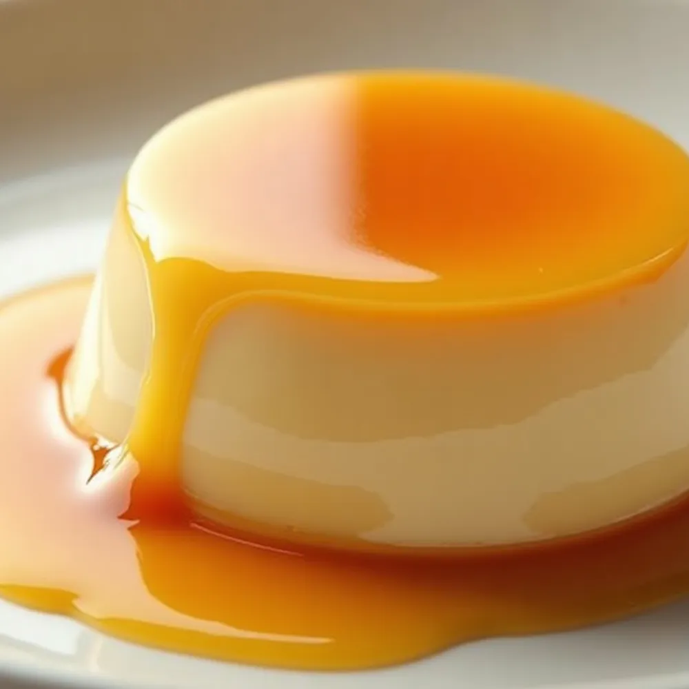 Pudim de leite condensado gourmet em composição quadrada