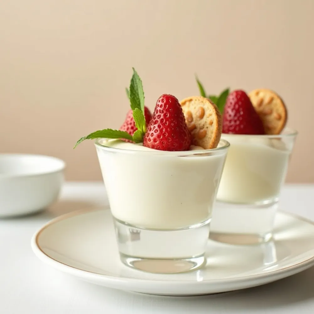 Sobremesa rápida gourmet em composição quadrada