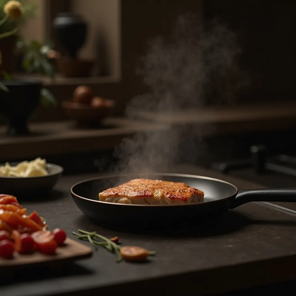 Técnicas de cozinha gourmet em composição quadrada