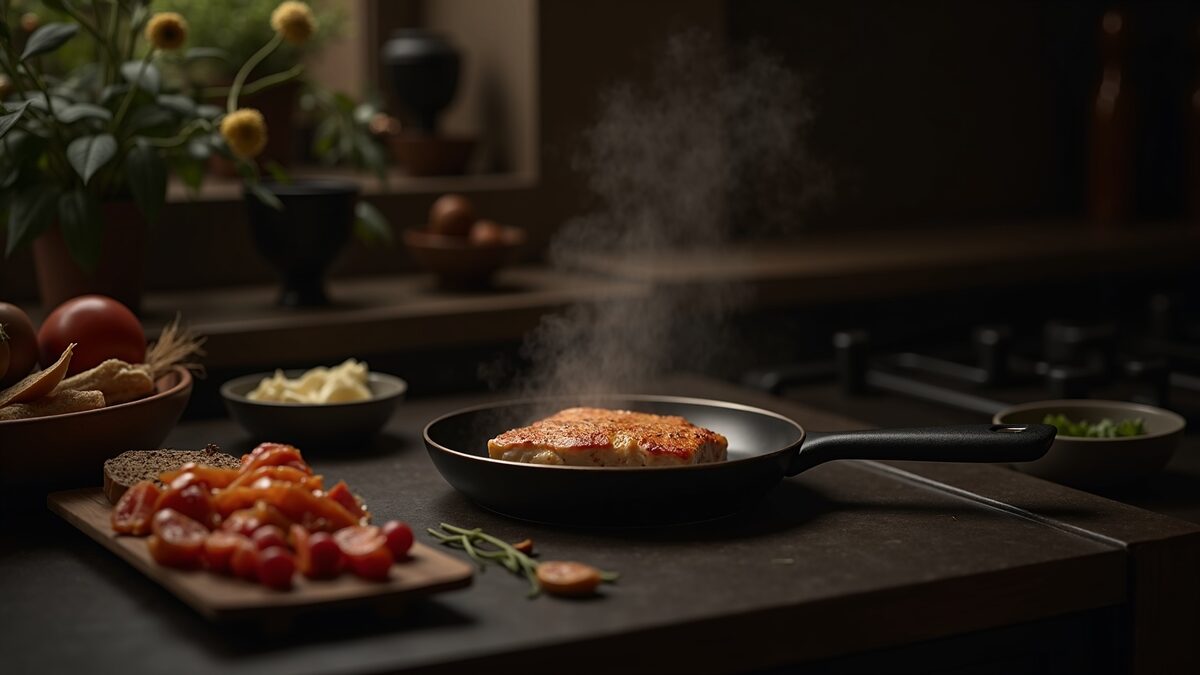 Técnicas de cozinha gourmet finalizado em prato elegante