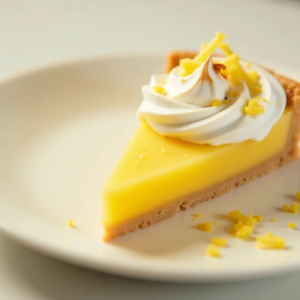 Torta de limão gourmet em composição quadrada