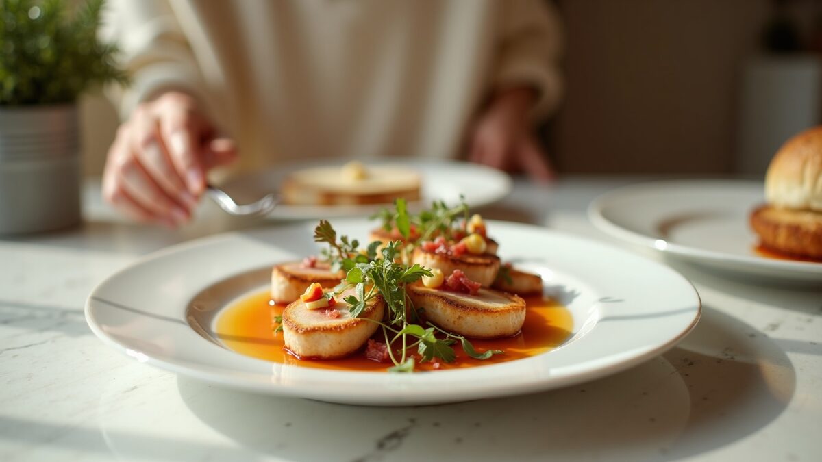 Transformar receitas gourmet finalizado em prato elegante