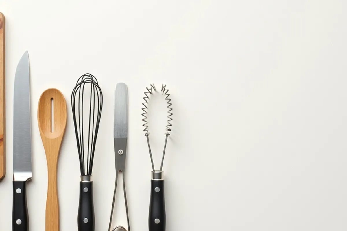 Detalhe do preparo de utensílios essenciais com luz natural
